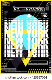 NYC / NEW YORK DISTRICT / Stock Vector Illustration: T-Shirt Design / Print Design