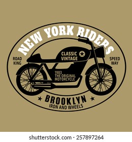 NYC new york rider , vectors, t-shirt  motorcycle graphics 