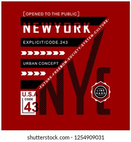 NYC / New York typography design t shirt, vector illustration