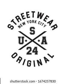 NYC - NewYork City Typography for Apparel Print, T Shirts, Hoodies.