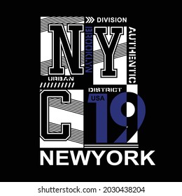 NYC newyork typography design for t shirt vector illustration
