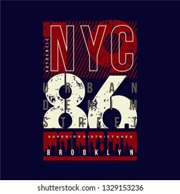 nyc with number graphic typography t shirt design vector illustration for ready print company product