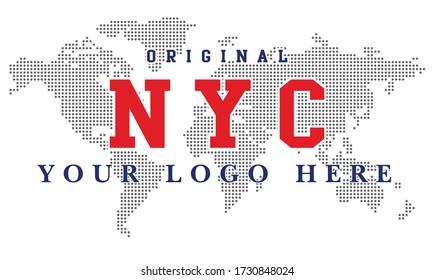 nyc original world map design vector