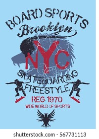Nyc Skate team graphic design vector art