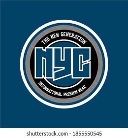 NYC Slogan Tee Graphic Typography For Print T-shirt Design, Vector Illustration