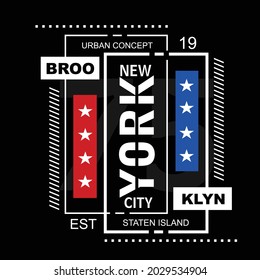 nyc slogan tee graphic typography for print t shirt illustration vector art.