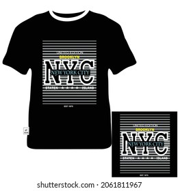 nyc slogan tee graphic typography for print t shirt illustration art vector vintage