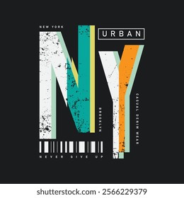 NYC slogan urban denim graphic element design typography t shirt vector for ready print