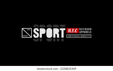 NYC, Sport, abstract typography modern design slogan. Global swatches. Vector illustration graphics for print t shirt, apparel, background, poster, banner, postcard and or social media content.