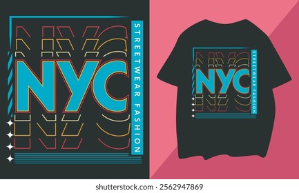 NYC Streetwear Tee Shirt Vector, Street Style Tee Shirt Template