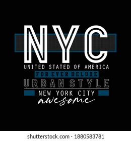 Nyc Stylish Typografy Graphic Slogan T Shirt Stock Vector