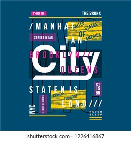 NYC t shirt design with background abstract