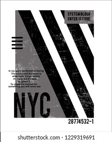 Nyc, T-Shirt Grafik Design, Vektorillustration künstlerische Illustration Stil, Vektorillustration, Poster, Slogan.