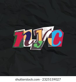 Combinación de color de texto NYC Fondo Gráfico para camiseta
