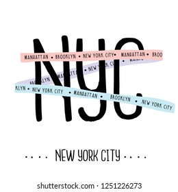 nyc text color line child tee illustration art vector 