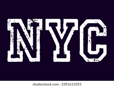 NYC text effect grunge style vector