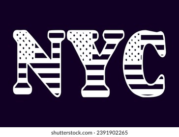 NYC text effect grunge style vector