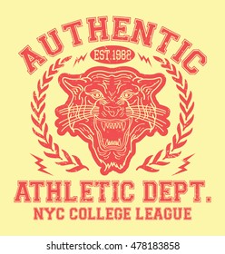 NYC tiger sport typography, t-shirt graphics, vectors