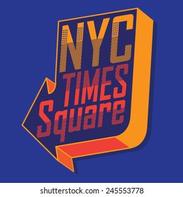 NYC times square typography, t-shirt graphics, vectors, sport 