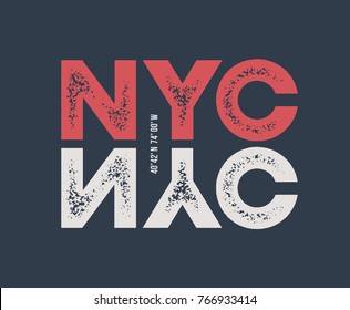 NYC T-shirt And Apparel Design With Textured Lettering. Vector Print, Typography, Poster, Emblem.