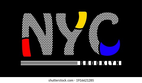 nyc typography design for print t shirt