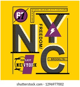 NYC typography design,vector illustration