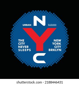 Diseño gráfico de tipografía de NYC, para impresiones de camisetas, ilustración vectorial
