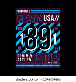 nyc typography graphic t shirt design,vector illustration artistic art