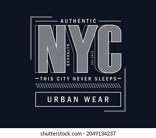 NYC Typography Print Ready T-shirt Design 