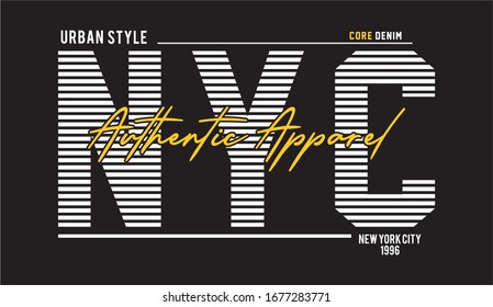 nyc typography for print t shirt