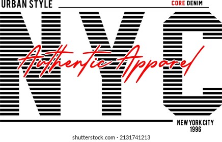 nyc typography for print t shirt