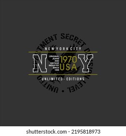 nyc  typography for print t shirt vector
