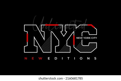 nyc typography for print t-shirt, vector illustration