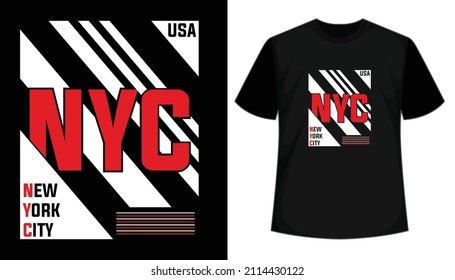 Nyc typography t shirt design