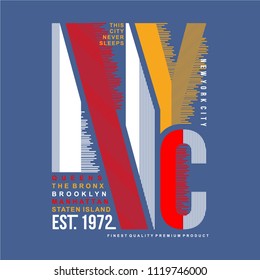 nyc typografie t shirt design, Vektorgrafik 