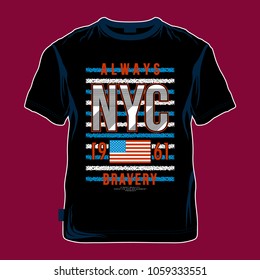 nyc typography tee shirt design, vector illustration for printing 