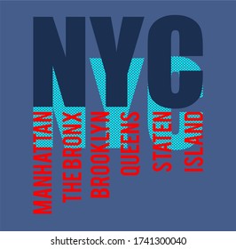 NYC Typography T-Shirt Design Print
