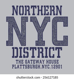 NYC typography, t-shirt graphics, vectors