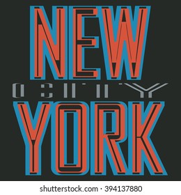 NYC typography, t-shirt graphics, vectors