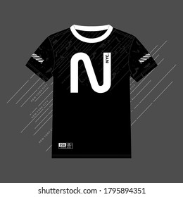 NYC typography for t-shirt print. Athletic patch for tee graphic. T-shirt design. Vector
