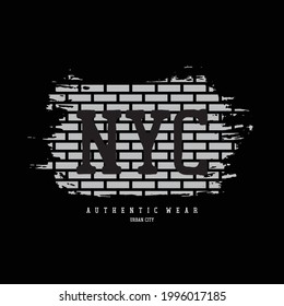 NYC typography vector illustration, perfect for the design of t-shirts, shirts