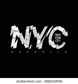 NYC typography vector illustration, perfect for the design of t-shirts, shirts, hoodies, etc 