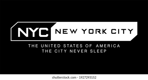 NYC typography vector illustration  sign  t shirt graphics  print.
