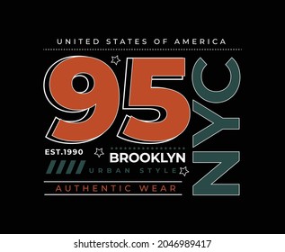 NYC Typography Vector Print ready T-shirt Design 