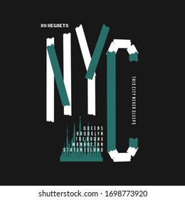 nyc united states typography graphic design vector illustration good for print t shirt