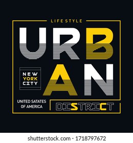 Nyc urban district typography graphic design