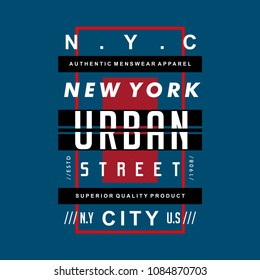 NYC urban graphic typography t shirt design, vector vintage illustration artistic art