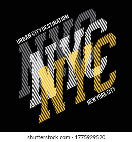 nyc urban life destination design typography,vector illustration for print