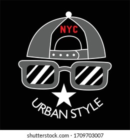 nyc urban style typography, vector illustration