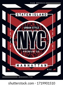 nyc urban style,vector typography design illustration for t shirt printing